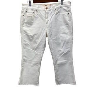 Levis 515 Capri Jeans Womens 12 White Denim Cropped Raw Hem Embroidered  VTG